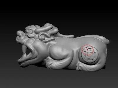 Pixiu Face Bracelet 3D print model 3D print model