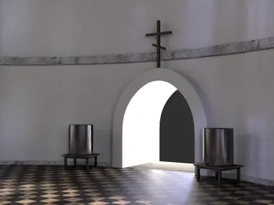  Soviet church Low-poly 3D model
