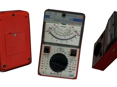 Electronic Voltage Meter Hand Survey Device Sci Fi Electricity Low-poly 3D model