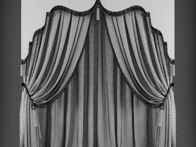 Curtain 3D model 345 Low-poly 3D model
