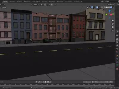 Low poly Buildings and Assets Free low-poly 3D model