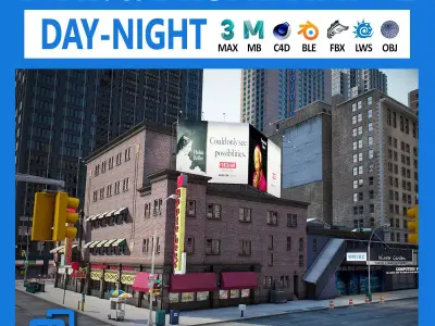 NYC Broadway - 7th Avenue Set 2 V2 3D model
