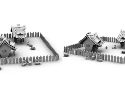 Enviornment for Gaming Low-poly 3D model