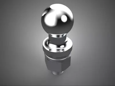 STANDARD HITCH BALL JOINT TOW TOWING MOUNT TRAILER CART TROLLEY 3D model