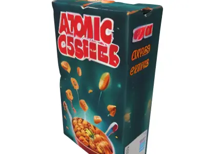 Atomic Crispies SciFi Cereal Box Low-poly 3D model