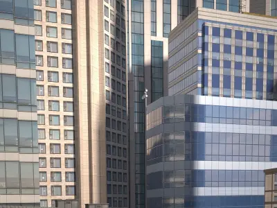 High Rise City Building BUNDLE 2 Low-poly 3D model