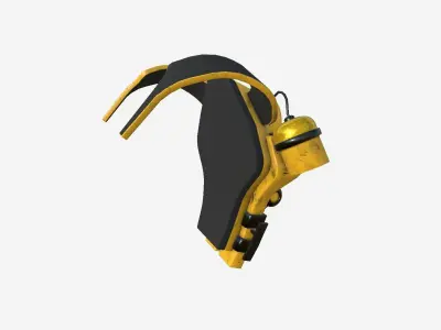 SciFi Backpack B03 Yellow Black - Fashion Character Design Low-poly 3D model