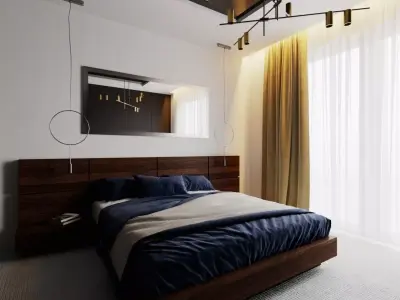 Modern Bedroom Scene for Cinema 4D and Corona Renderer 3D model