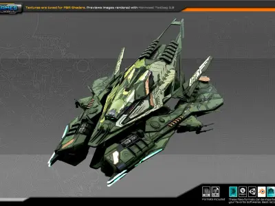 SF Alien ComanderShip A4 Low-poly 3D model