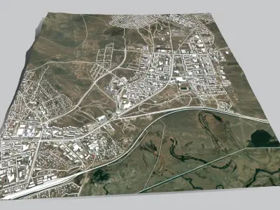 Cityscape Darkhan Mongolia 3D model