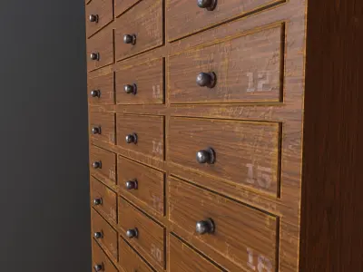 Wooden Mail Boxes Low-poly 3D model