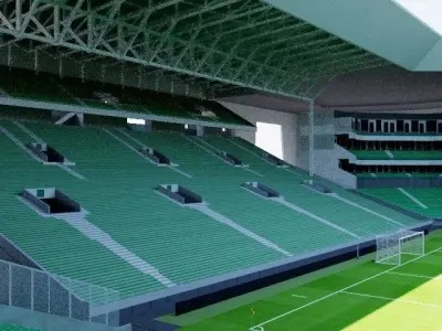 Stade Geoffroy-Guichard - Saint Etienne Low-poly 3D model