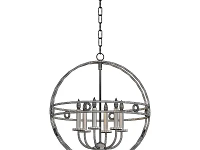 jadee Light Gold Globe Chandelier 3D model