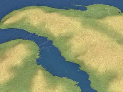Istanbul - Topography Terrain Low-poly 3D model