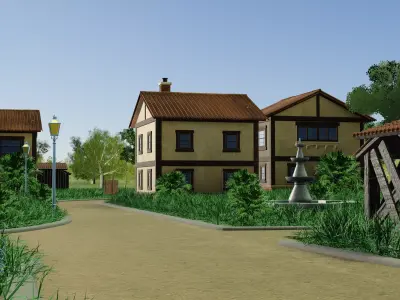 Model Village Layout 3D model