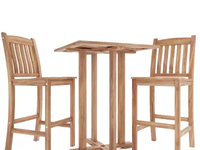 Oasis Bar Chair an Table 3D model