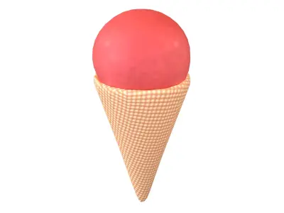 Ice Cream Cone v2 003 Low-poly 3D model