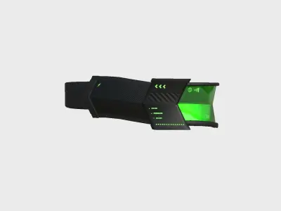 SciFi Glasses C08 Green - Character Design Fashion Low-poly 3D model