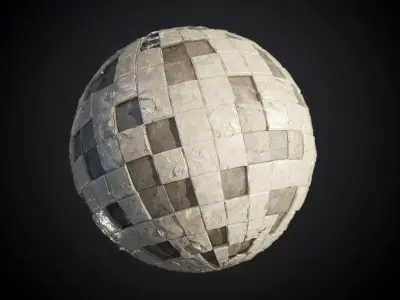 Damaged Wall Tiles Seamless PBR Texture  Texture