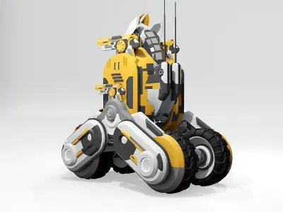 Sci fi robot Low-poly 3D model