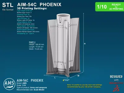 AIM-54C Phoenix - Scale 1-10 3D print model