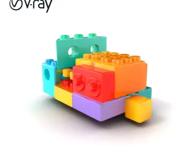 Colorful Building Block Set for Kids model pack Texture