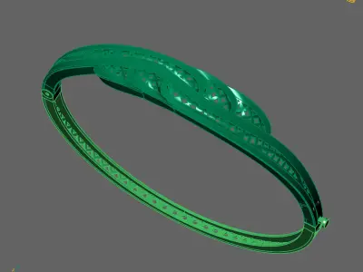 Womens Bracelets Bangles 3DM STL OBJ With Details  3D print model