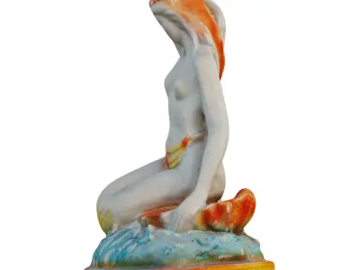 Mermaid statue 3D model