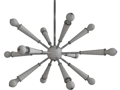 Zodiac 12 Light Chandelier Low-poly 3D model