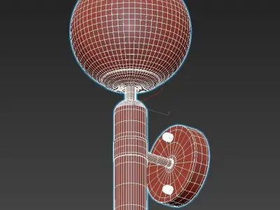 noell wall light with marble ball 3D model