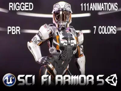 Sci-Fi Armor 10 Low-poly 3D model