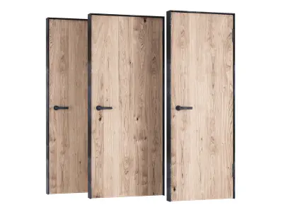 Wooden Door Set V1  3D model