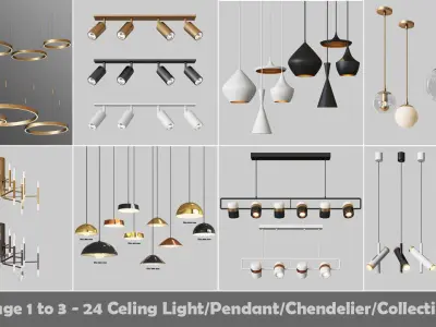 24 Light Fixture Collection 3D Model Pack