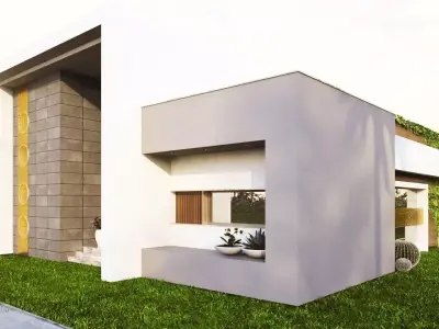 3D Model Modern Single-Story House Low-poly 3D model
