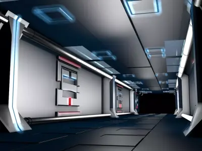 sci fi corridor 3D model get