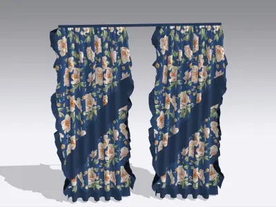 Curtain Low-poly 3D model 37