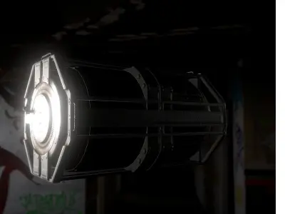 Futuristic Backup Generator Old And Dirty Version Low-poly 3D model