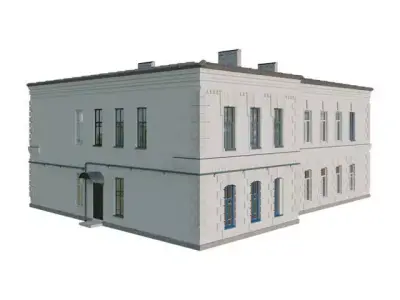  Residential two-story apartment building  3D model