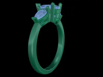 Iight Weight Engagement Ring 3D print model 8