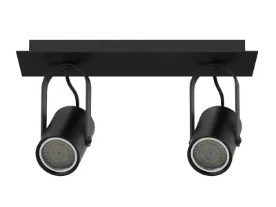 Black Double Lights 3D Model 3D model