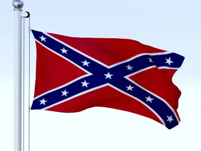 Animated Confederate Flag Low-poly 3D model