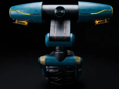Surveillance Bot Robot Low-poly 3D model