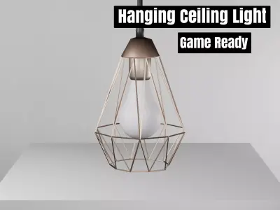 Hanging Ceiling Light Low-poly 3D model