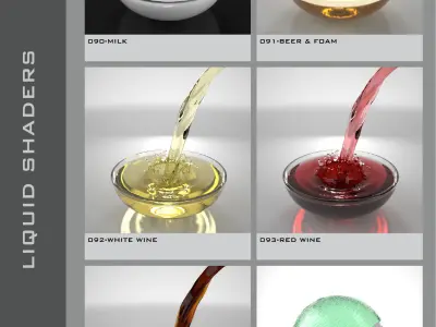 Shaders for VrayforC4D - Bundle 03 Liquid 3D model