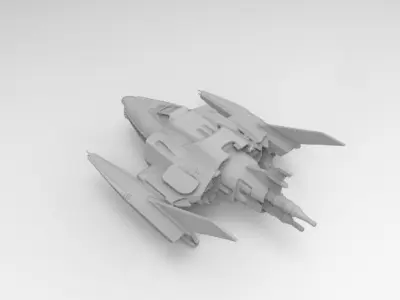 scifi spaceship 3D print model