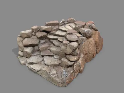 Old Rock Stairs Low-poly 3D model buy