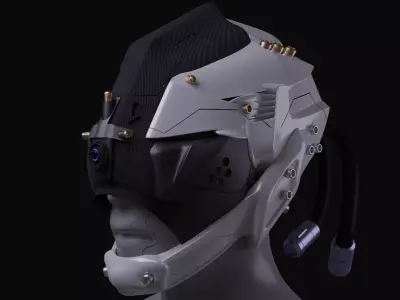 Cyborg Helmet 3D model 3D model