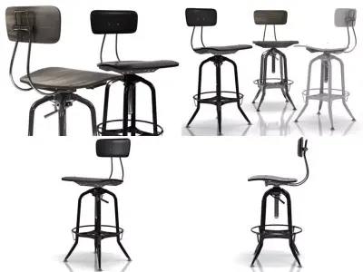 Vintage Toledo Bar Chair 3D model