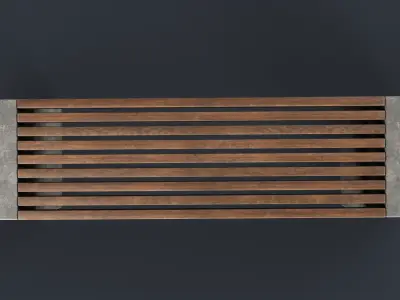 Modern Outdoor Bench 25 PBR Game Ready Low-poly 3D model
