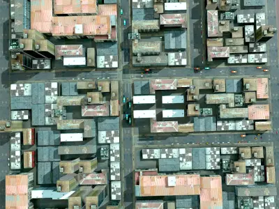Low Poly City Pack  with Animated Traffic  Low-poly 3D model